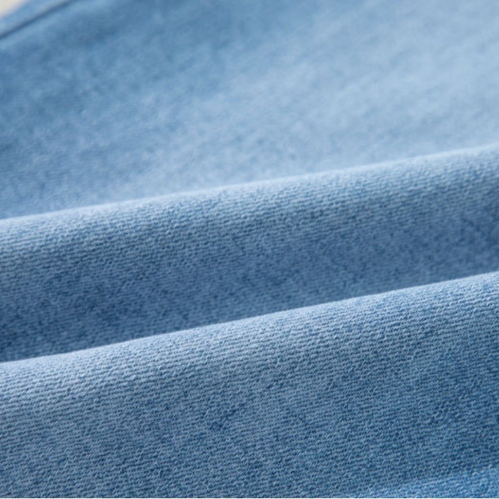 Light Blue High Rise Shift Slit Straight Leg Jeans - Picture 9 of 14